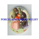 LITTLE RED RIDING HOOD WOLF UNSET PORCELAIN CAMEO CAB