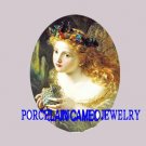 ROCOCO BUTTERFLY FAIRY * UNSET CAMEO PORCELAIN CABOCHON 18X25MM