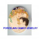 ART NOUVEAU MOM CUDDLING BABY UNSET PORCELAIN CAMEO CAB