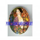 ART NOUVEAU LILY FLOWER LADY UNSET PORCELAIN CAMEO CAB