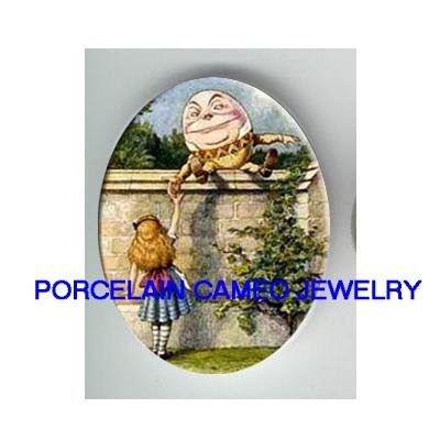 ALICE IN WONDERLAND HUMPTY DUMPTY PORCELAIN CAMEO 18X25