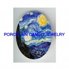 STARRY NIGHT COUNTRY SCENES UNSET PORCELAIN CAMEO CAB