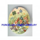 3 SHAMROCK ELF WITH LADYBUG * UNSET CAMEO PORCELAIN CAB