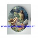 ROCOCO MOON GODDESS ROSE * UNSET CAMEO PORCELAIN CAB