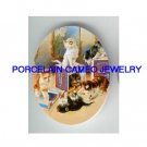 VICTORIAN KITTY CAT PLAYING BOXES * UNSET CAMEO PORCELAIN CAB
