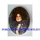 GUSTAV KLIMT PURPLE LADY* UNSET CAMEO PORCELAIN CAB