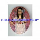 GUSTAV KLIMT LADY* UNSET CAMEO PORCELAIN CAB 30X40MM