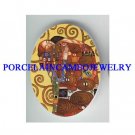 GUSTAV KLIMT COUPLE HUGGING* UNSET CAMEO PORCELAIN CAB
