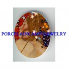 GUSTAV KLIMT STAR FLOWER LADY* UNSET CAMEO PORCELAIN CAB