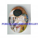 GUSTAV KLIMT KISSING COUPLE* UNSET CAMEO PORCELAIN CAB
