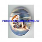 ROCOCO VICTORIAN LUNA MOON FAIRY GODDESS   * UNSET CAMEO PORCELAIN CAB