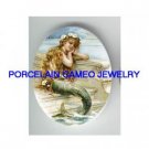 VICTORIAN MERMAID BY SEA UNSET CAMEO PORCELAIN