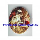 LITTLE RED RIDING HOOD FLOWER * UNSET CAMEO PORCELAIN CAB
