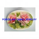 2 VICTORIAN PINK OPEN ROSE * UNSET CAMEO PORCELAIN CAB