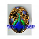 ART DECO NOUVEAU PEACOCK UNSET PORCELAIN CAMEO CABOCHON