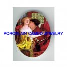 ROMEO KISSING JULIET* UNSET CAMEO PORCELAIN CAB 30X40MM