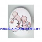 2 KEWPIE BABY WASHING DUCK * UNSET CAMEO PORCELAIN CAB