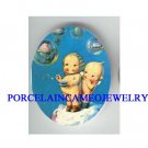 2 KEWPIE BABY BLOWING BUBBLE * UNSET CAMEO PORCELAIN CAB