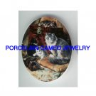 *VICTORIAN KITTY CAT FAMILY PLAY TRUNK* UNSET CAMEO PORCELAIN CAB