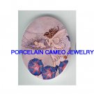 MORNING GLORY FAIRY MOM ROCKING BABY* UNSET CAMEO PORCELAIN CAB