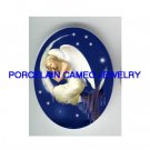 SLEEPING ANGEL CREST MOON* UNSET CAMEO PORCELAIN CAB