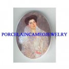 GUSTAV KLIMT PURPLE LADY* UNSET CAMEO PORCELAIN CAB