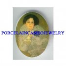 GUSTAV KLIMT LADY IN GREEN UNSET CAMEO PORCELAIN CAB