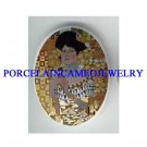 *GUSTAV KLIMT LADY HOLDING FLOWER* UNSET CAMEO PORCELAIN CAB