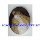 GUSTAV KLIMT 2 CUDDLING COUPLE* UNSET CAMEO PORCELAIN CAB