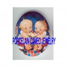 2 KEWPIE BABY SHARE ICE CREAM* UNSET CAMEO PORCELAIN CAB