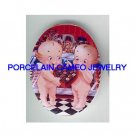 2 KEWPIE BABY SHARE CHOCOLATE UNSET CAMEO PORCELAIN CAB