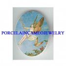 BUTTERFLY FAIRY ON FLOWER SWING* UNSET CAMEO PORCELAIN CAB