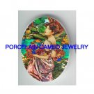 ALPHONSE MUCHA LADY * UNSET CAMEO PORCELAIN CAB