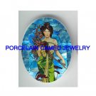 ALPHONSE MUCHA FLOWER LADY * UNSET CAMEO PORCELAIN CAB