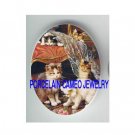 5 PLAYFUL VICTORIAN KITTY CAT CHAIR ROSE PORCELAIN CAMEO