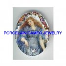 RENAISSANCE LADY PURPLE DRESS ROSE PORCELAIN CAMEO CAB