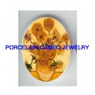 VAN GOGH SUNFLOWER* UNSET CAMEO PORCELAIN CAB