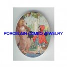 LITTLE RED RIDING HOOD WITH WOLF UNSET CAMEO PORCELAIN