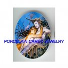 MERMAID WITH SEAHORSE PRINCE * UNSET CAMEO PORCELAIN CAB