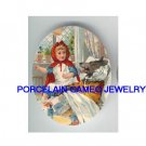 LITTLE RED RIDING HOOD WITH WOLF* UNSET CAMEO PORCELAIN CAB