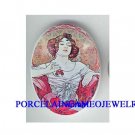 ALPHONSE MUCHA FLOWER LADY * UNSET CAMEO PORCELAIN CAB