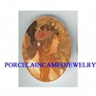 ALPHONSE MUCHA FLOWER LADY * UNSET CAMEO PORCELAIN CAB