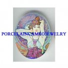 ALPHONSE MUCHA FLOWER LADY * UNSET CAMEO PORCELAIN CAB