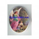 GUARDIAN ANGEL CHILDREN * UNSET CAMEO PORCELAIN CAB