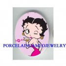 PINK BETTY BOOP BLOW KISSES  * UNSET CAMEO PORCELAIN CAB