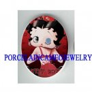 BIG EYES BETTY BOOP IN RED  * UNSET CAMEO PORCELAIN CAB