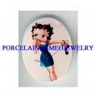 BETTY BOOP CALL ME UNSET CAMEO PORCELAIN CAB 30X40MM
