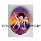 BETTY BOOP IN PURPLE DRESS * UNSET CAMEO PORCELAIN CAB
