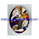 PICASSO LADY READING A BOOKS * UNSET CAMEO PORCELAIN CAB