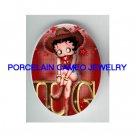 BETTY BOOP COWGIRL UNSET CAMEO PORCELAIN CAB 30X40MM